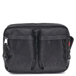 Black Polyester Shoulder Bag