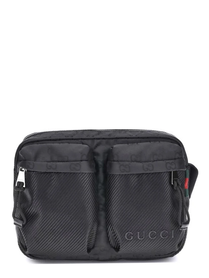 Black Polyester Shoulder Bag