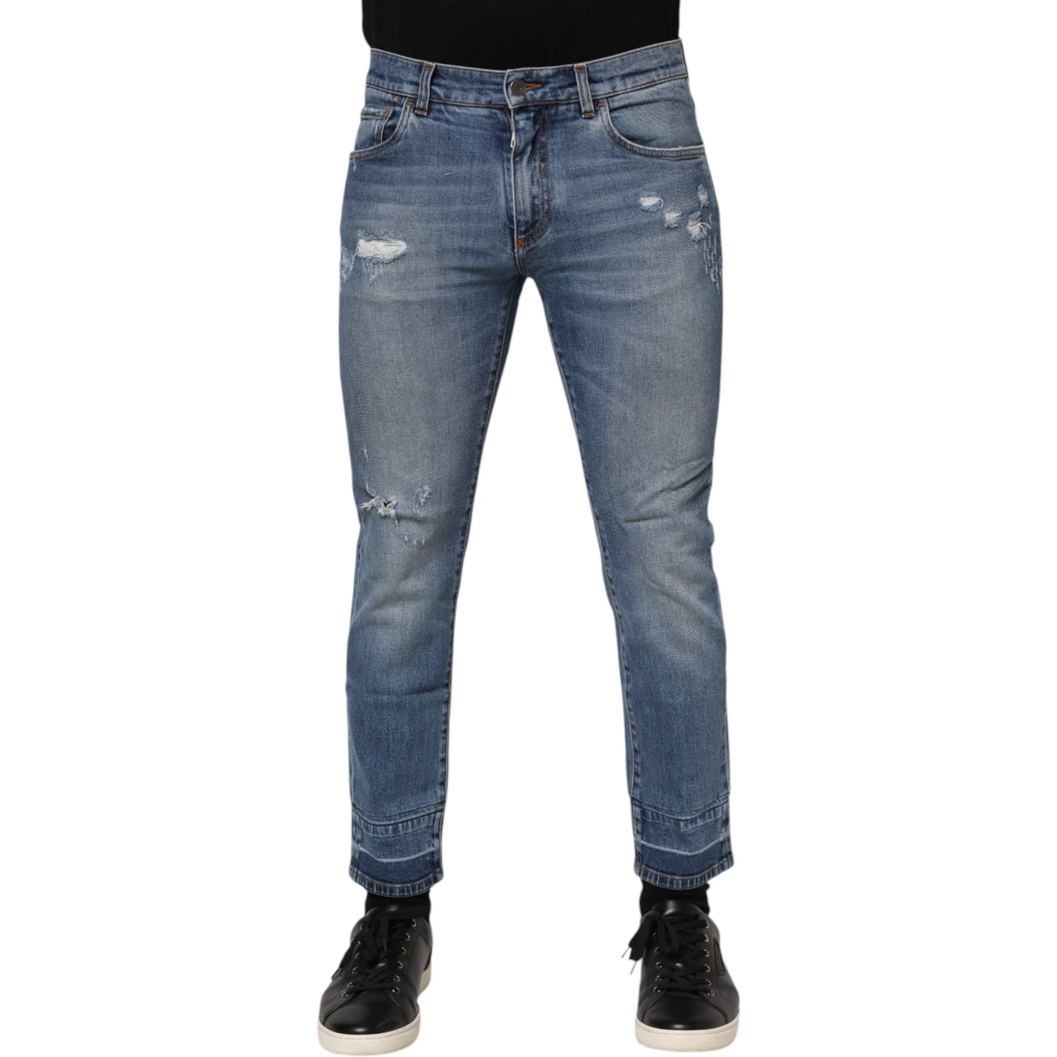 Blue Cotton Logo Plaque COMFORT Denim Jeans