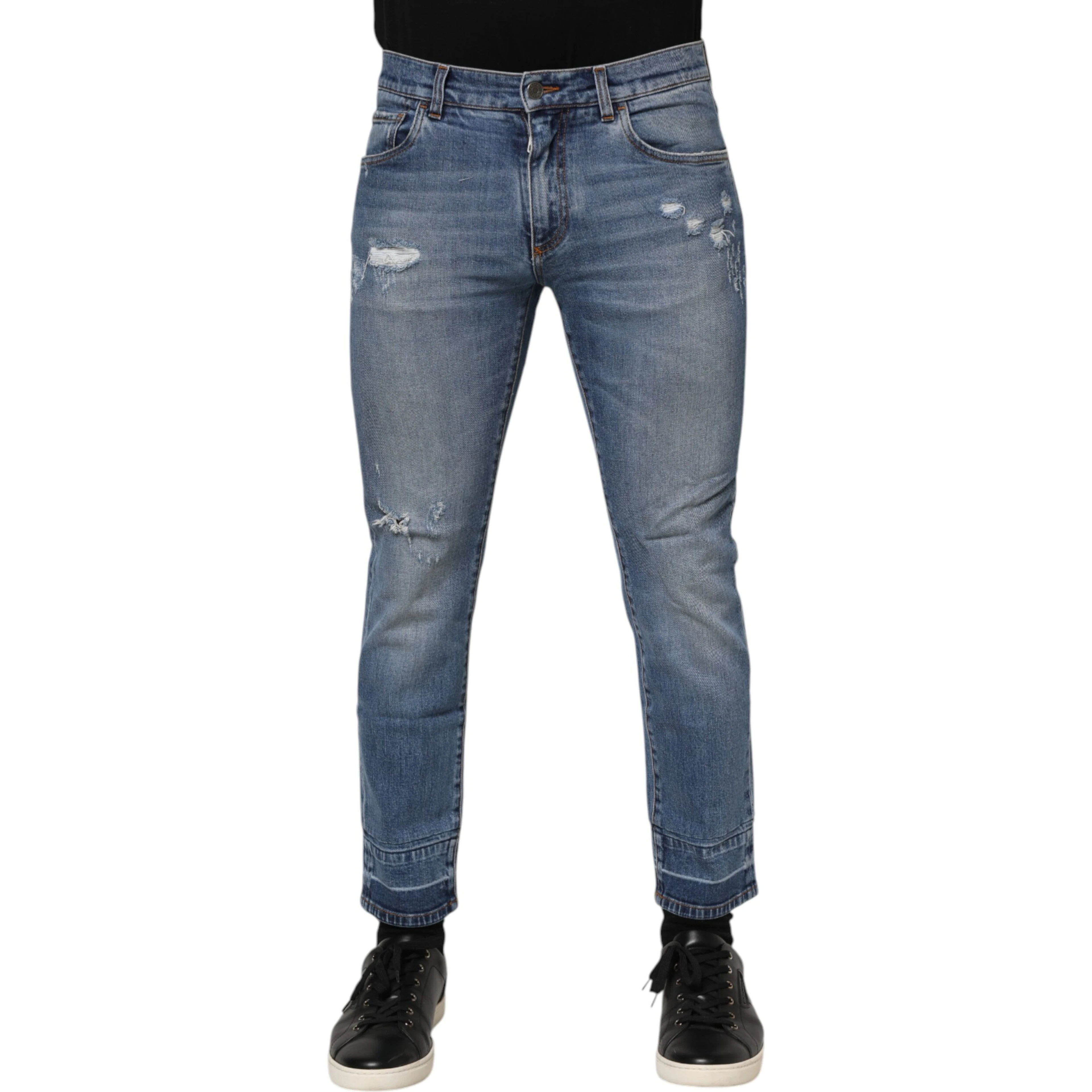 Blue Cotton Logo Plaque COMFORT Denim Jeans