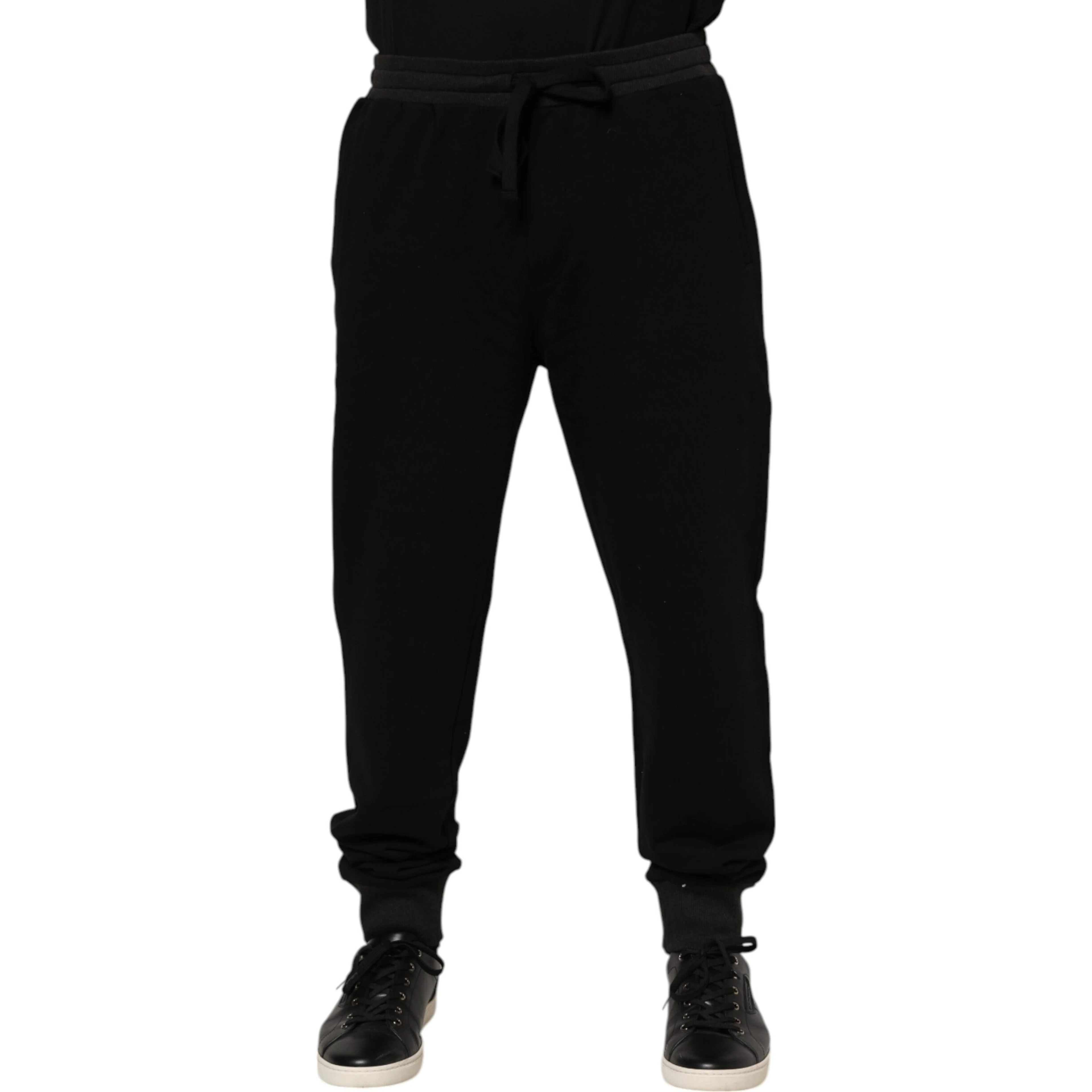Black Cotton Crown Jogger Sweatpants Pants