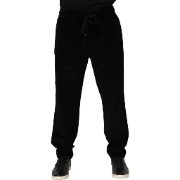 Black Cotton Men Jogger Sweatpants Pants