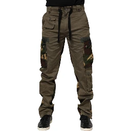 Brown Cotton Camouflage Cargo Pants