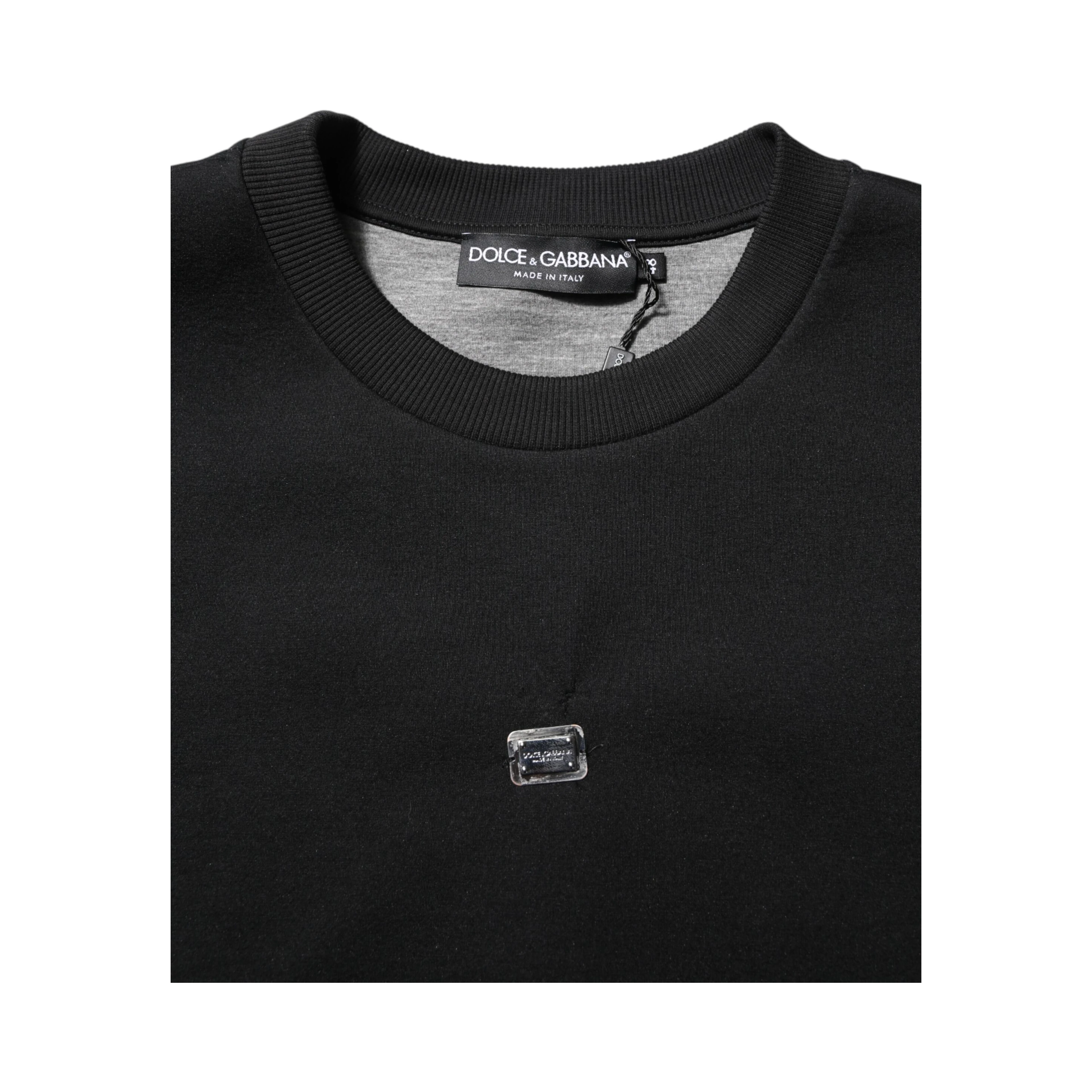 Black Modal DG Logo Plaque Pullover Sweater