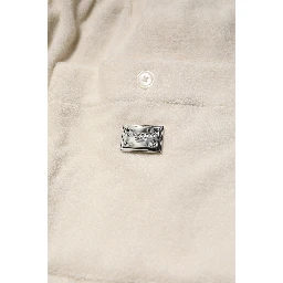 Ivory Cotton Men Bermuda Sweatshorts Shorts