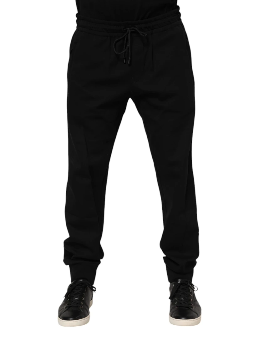 Black Cotton Men Jogger Sweatpants Pants