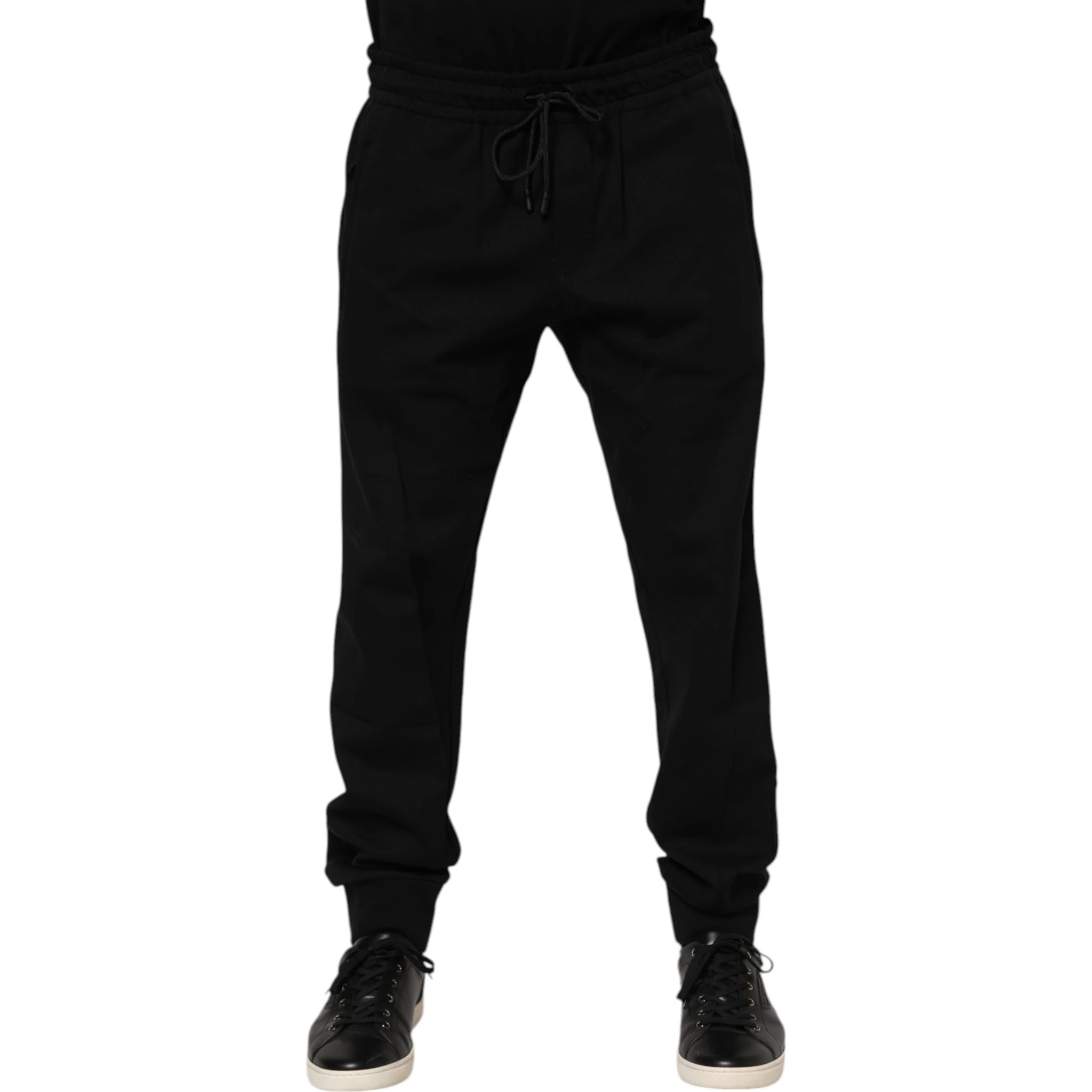 Black Cotton Men Jogger Sweatpants Pants