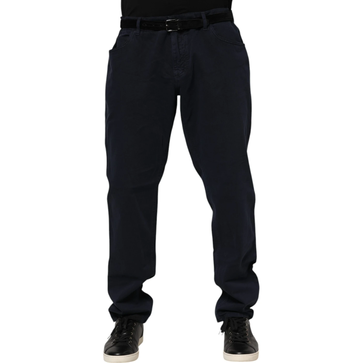Black Cotton Tapered Denim Jeans