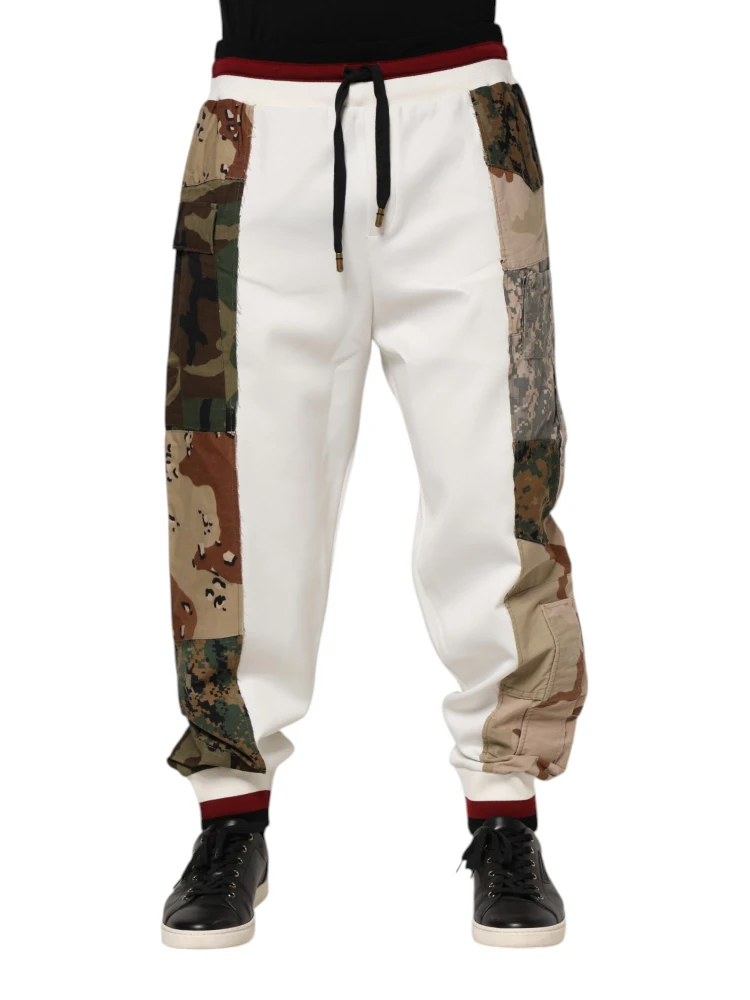 White Patchwork Jogger Pants alternative