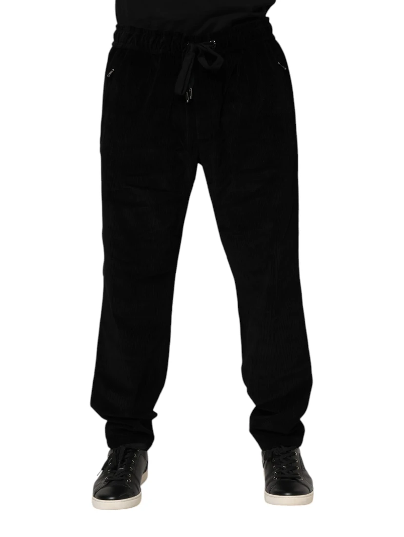 Black Cotton Men Jogger Sweatpants Pants