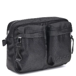 Black Polyester Shoulder Bag