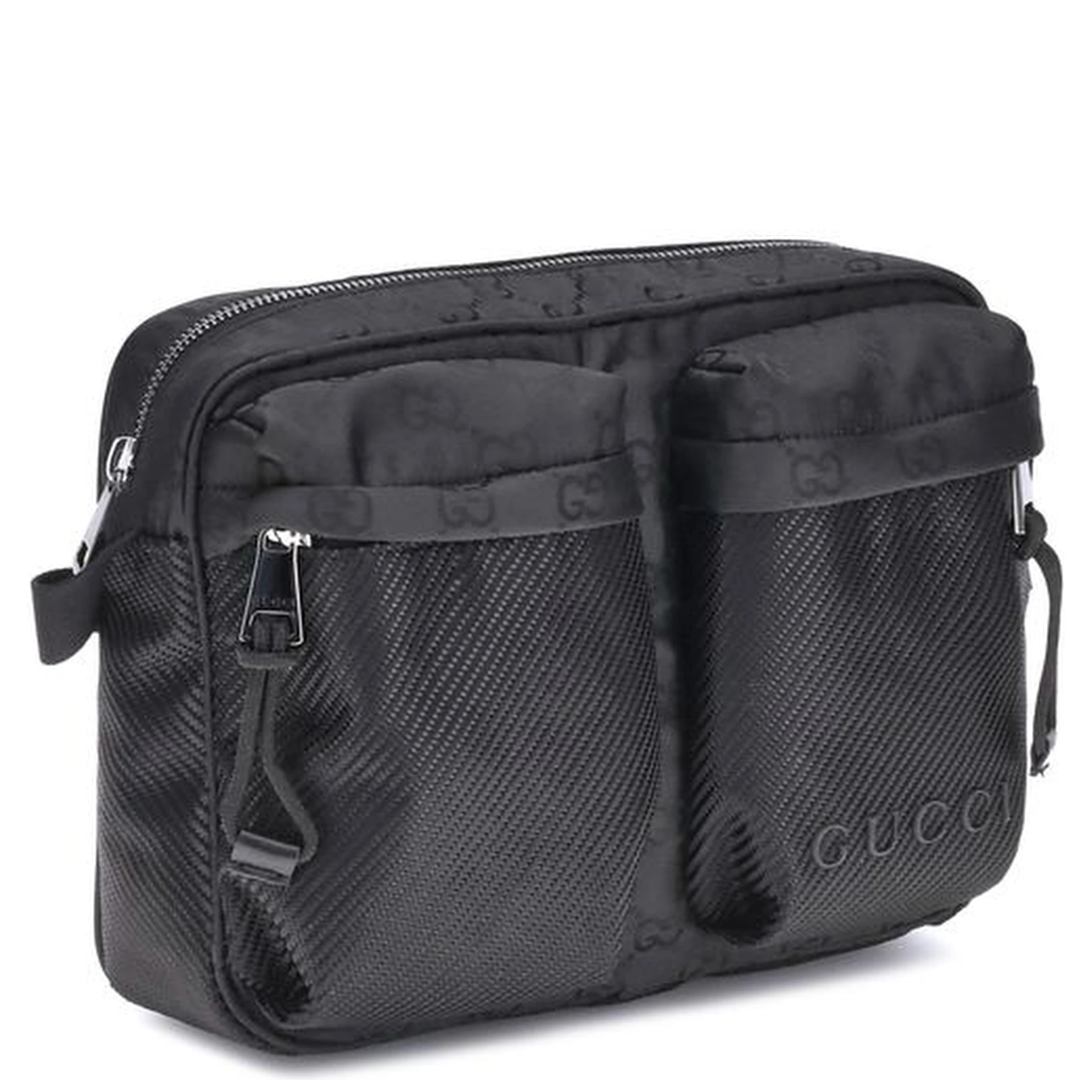 Black Polyester Shoulder Bag