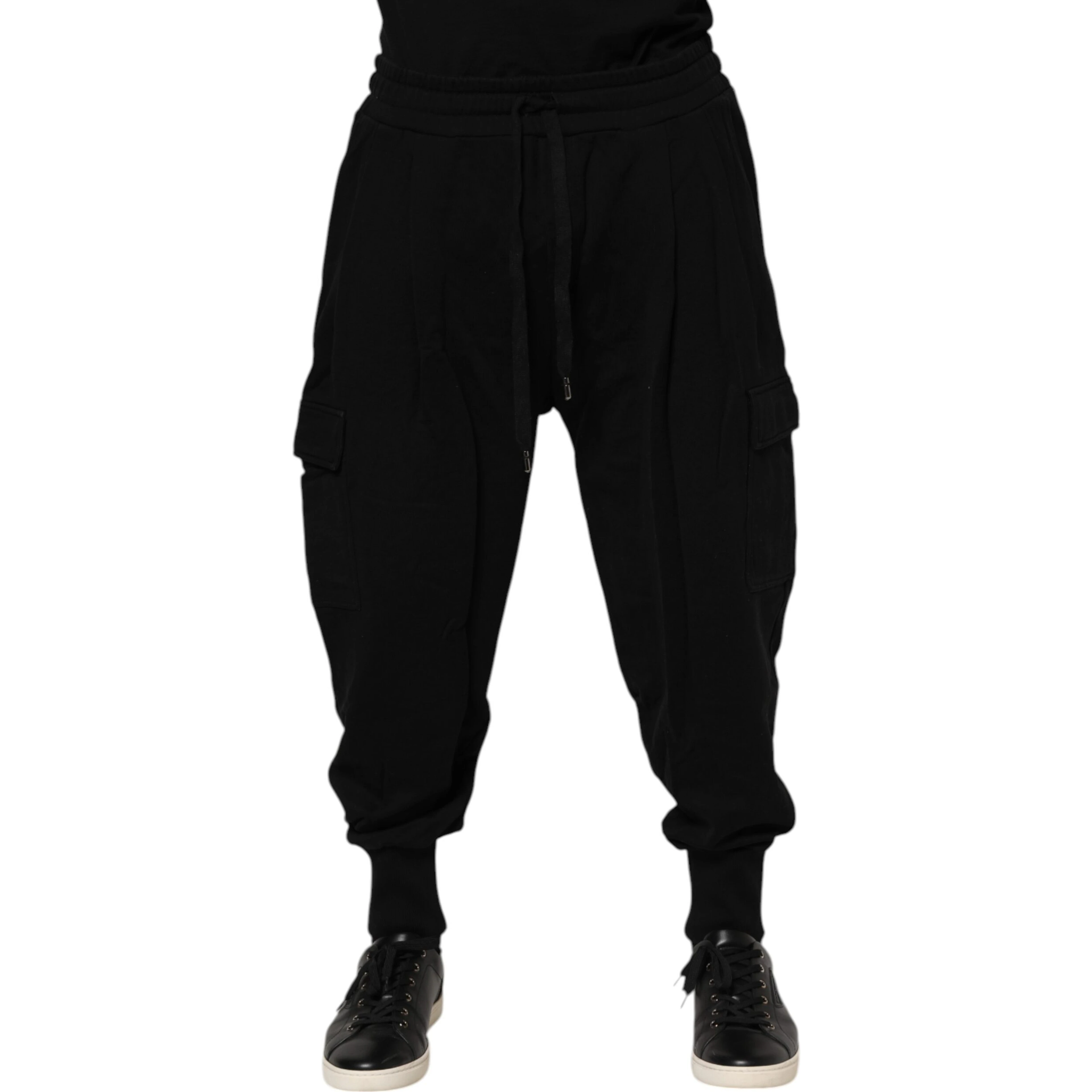 Black Cotton Logo Jogger Sweatpants Pants