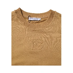 Mustard Cotton DG Embossed Pullover Sweater