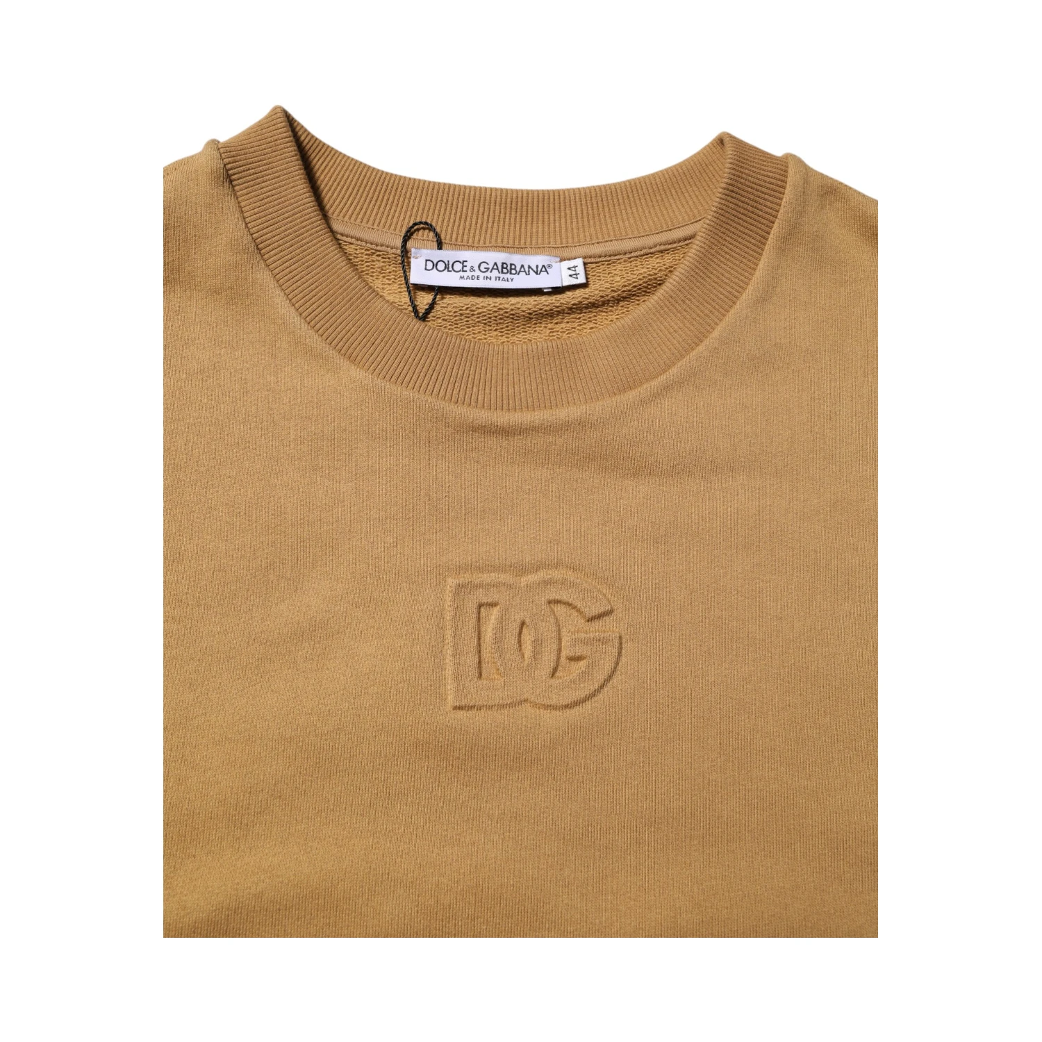Mustard Cotton DG Embossed Pullover Sweater