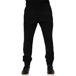 Black Cotton Men Jogger Sweatpants Pants