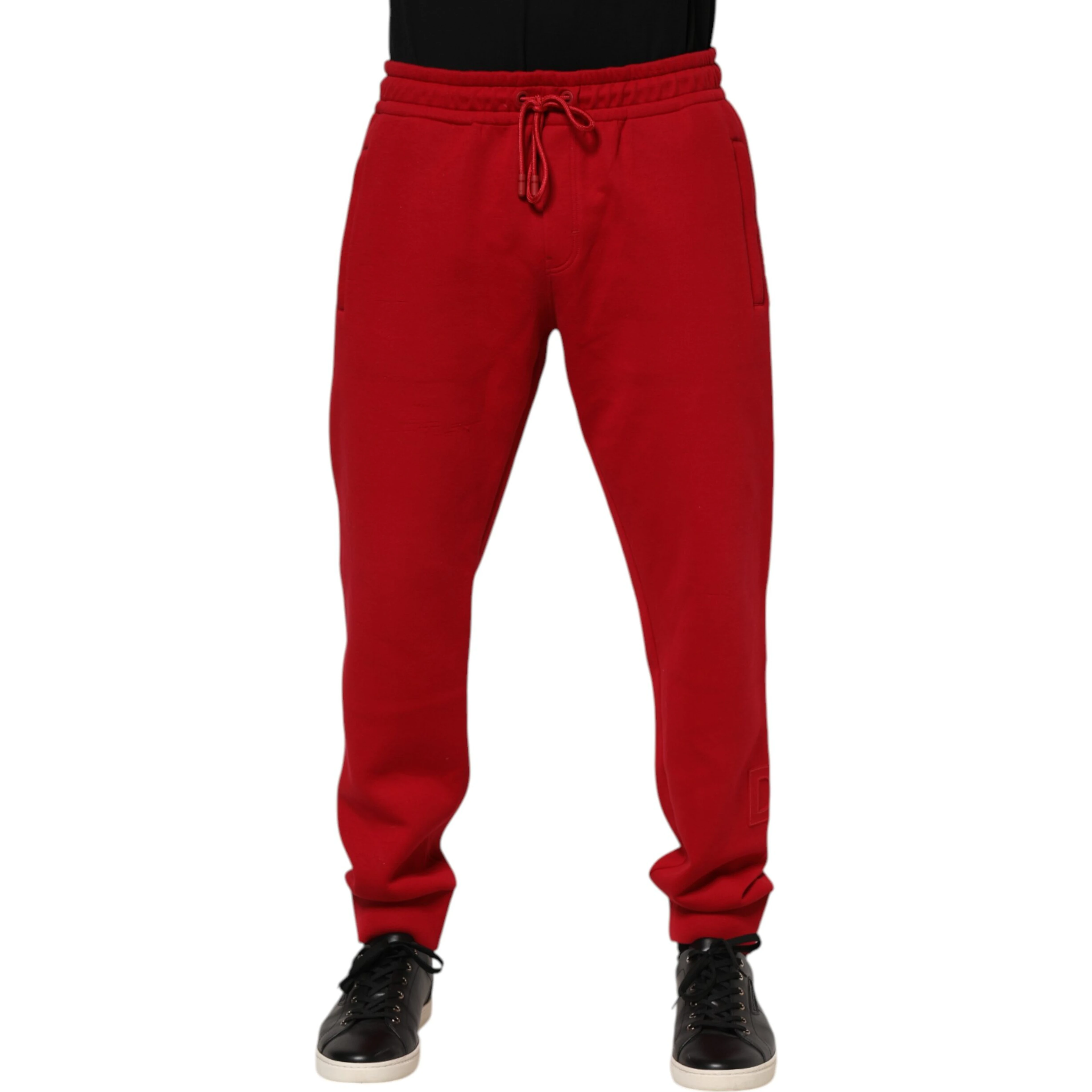 Red Cotton Logo Jogger Men Sweatpants Pants