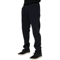 Black Cotton Tapered Denim Jeans