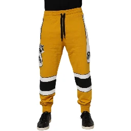Yellow Cotton Logo Jogger Sweatpants Pants