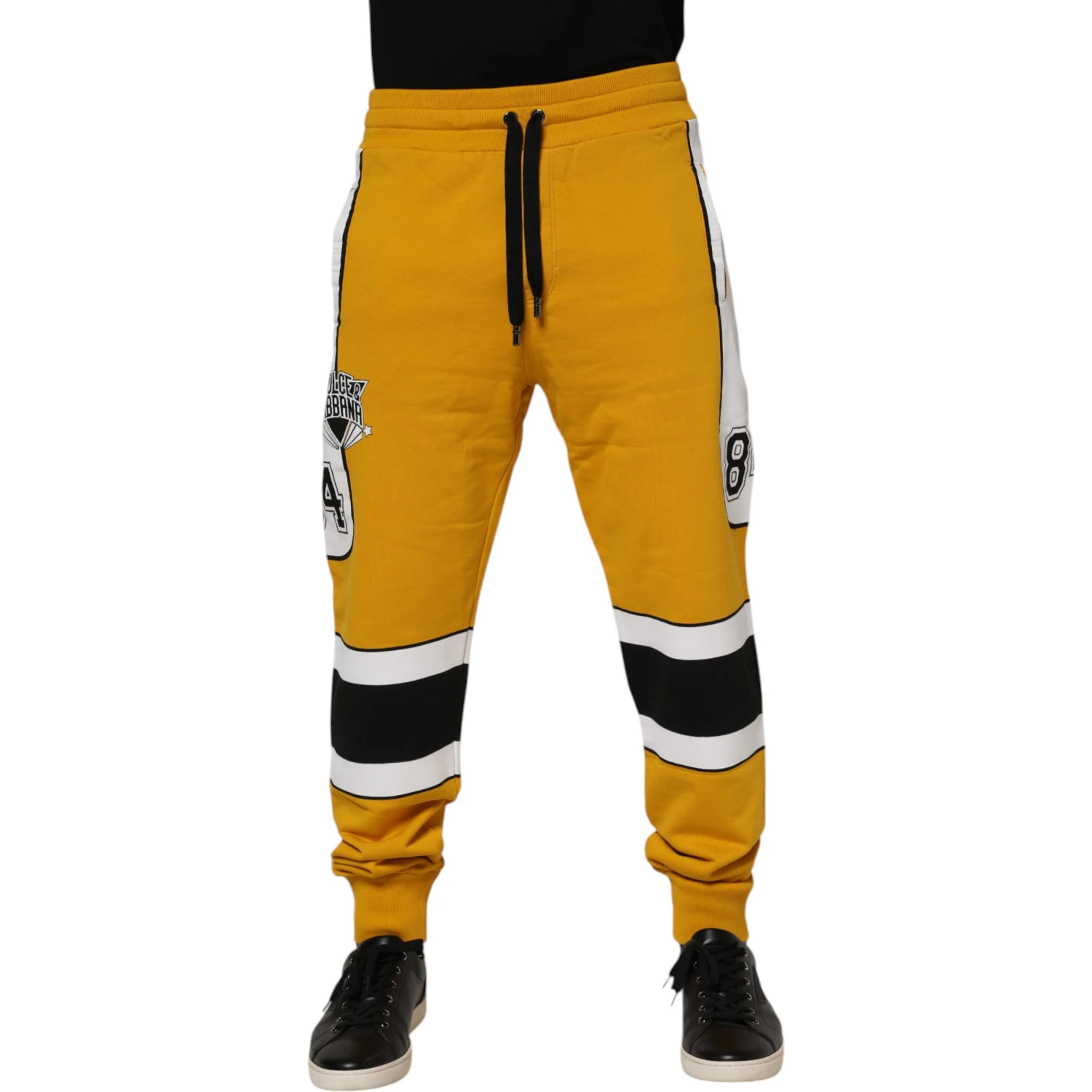 Yellow Cotton Logo Jogger Sweatpants Pants
