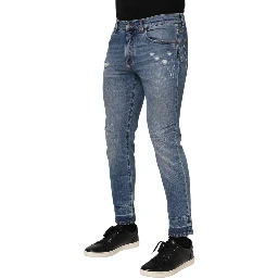 Blue Cotton Logo Plaque COMFORT Denim Jeans