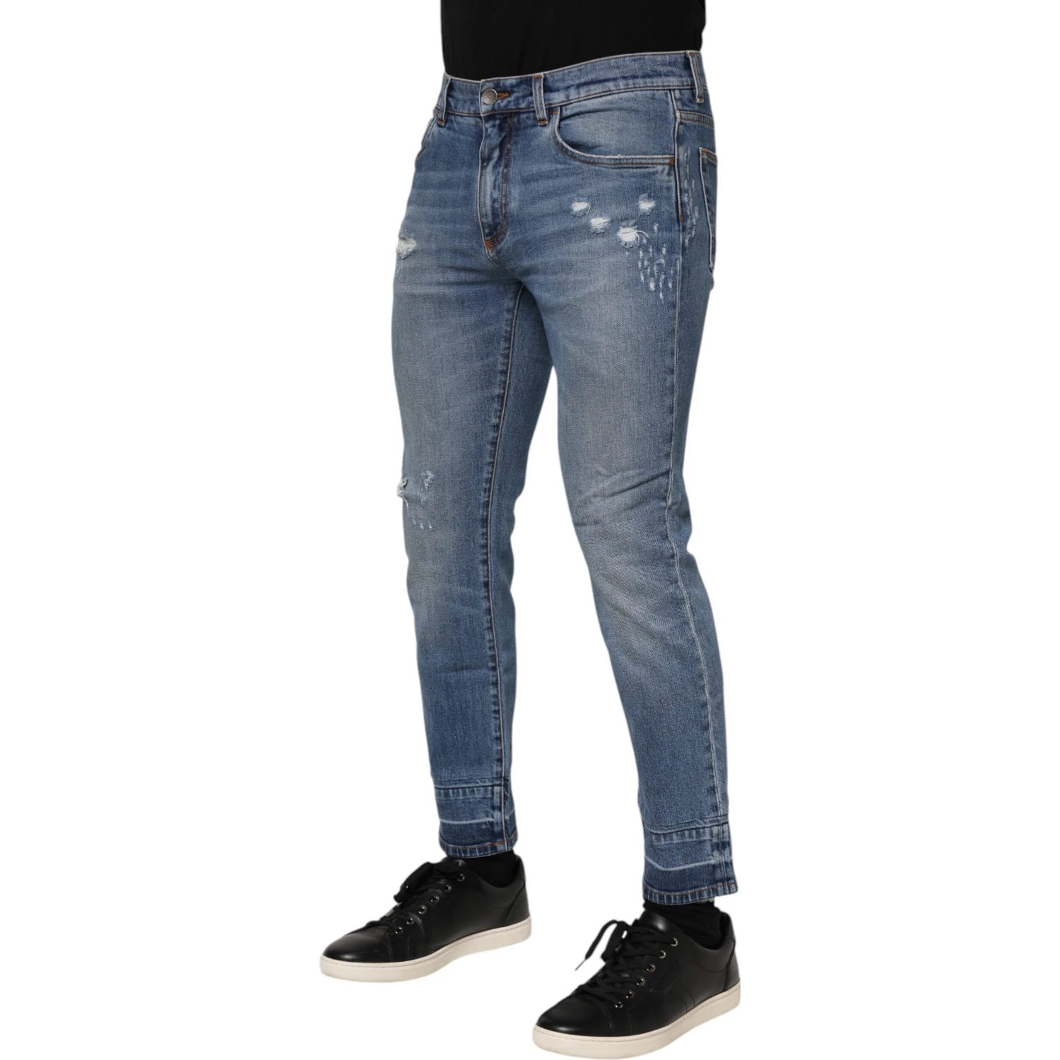 Blue Cotton Logo Plaque COMFORT Denim Jeans