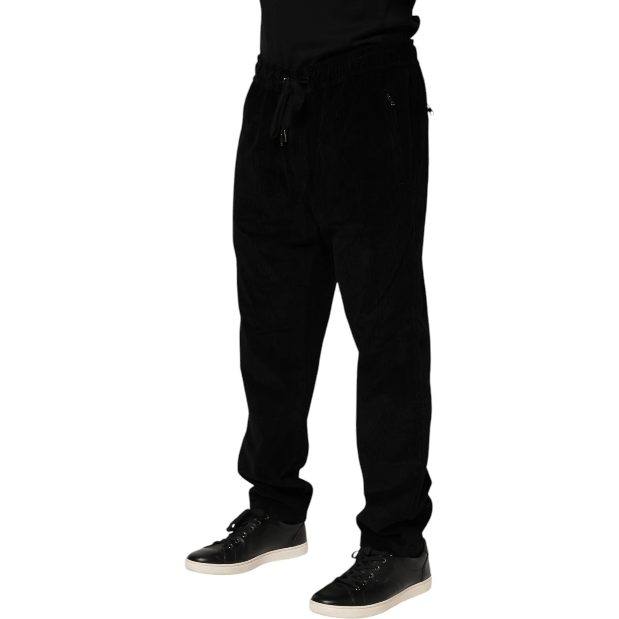 Black Cotton Men Jogger Sweatpants Pants