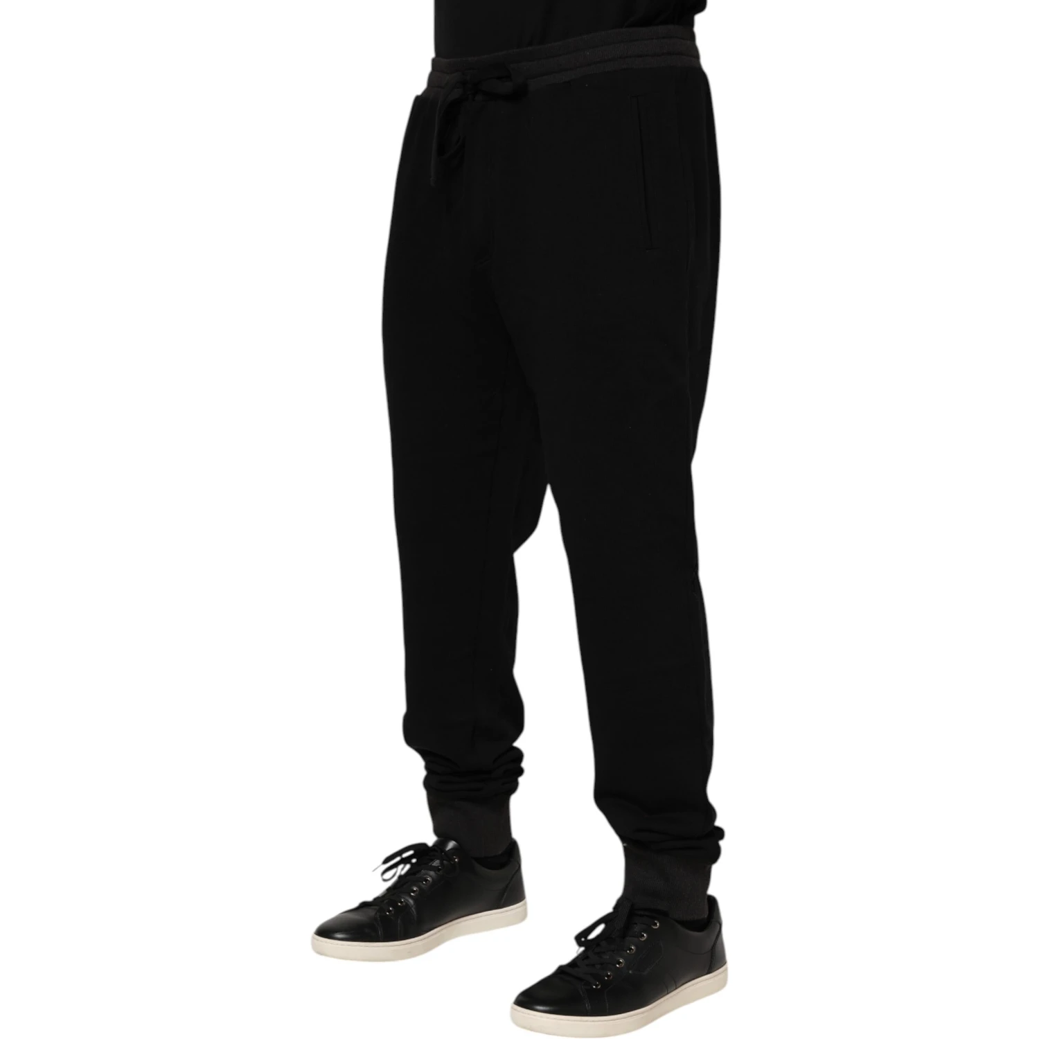 Black Cotton Crown Jogger Sweatpants Pants
