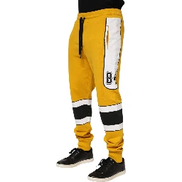 Yellow Cotton Drawstring Jogger Pants