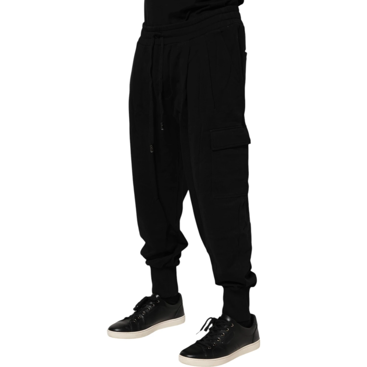 Black Cotton Logo Jogger Sweatpants Pants
