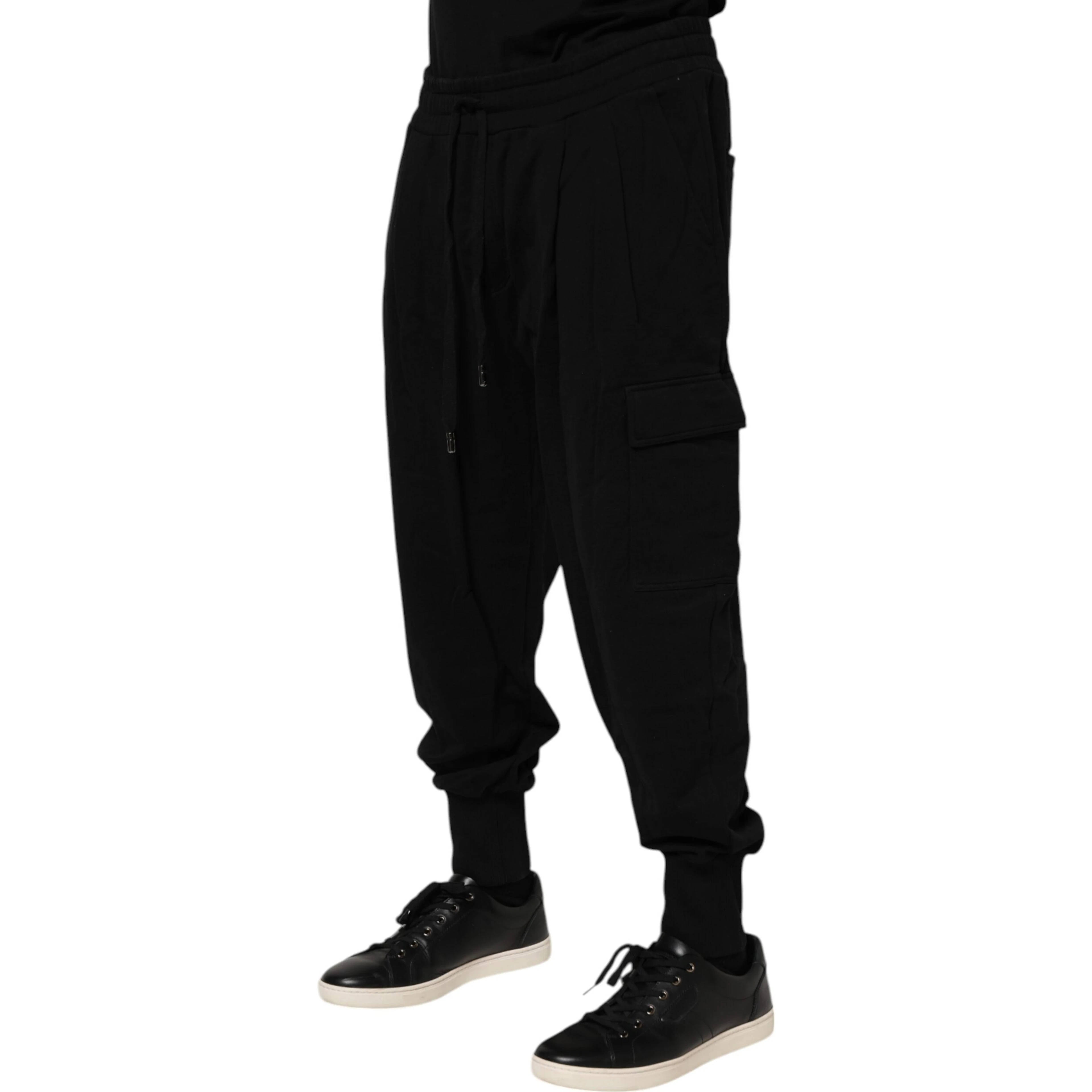 Black Cotton Logo Jogger Sweatpants Pants