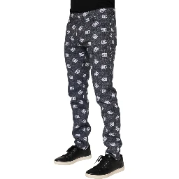 Dark Gray Logo Cotton Skinny Slim Denim Jeans