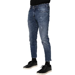 Blue Cotton Logo Plaque Denim Jeans