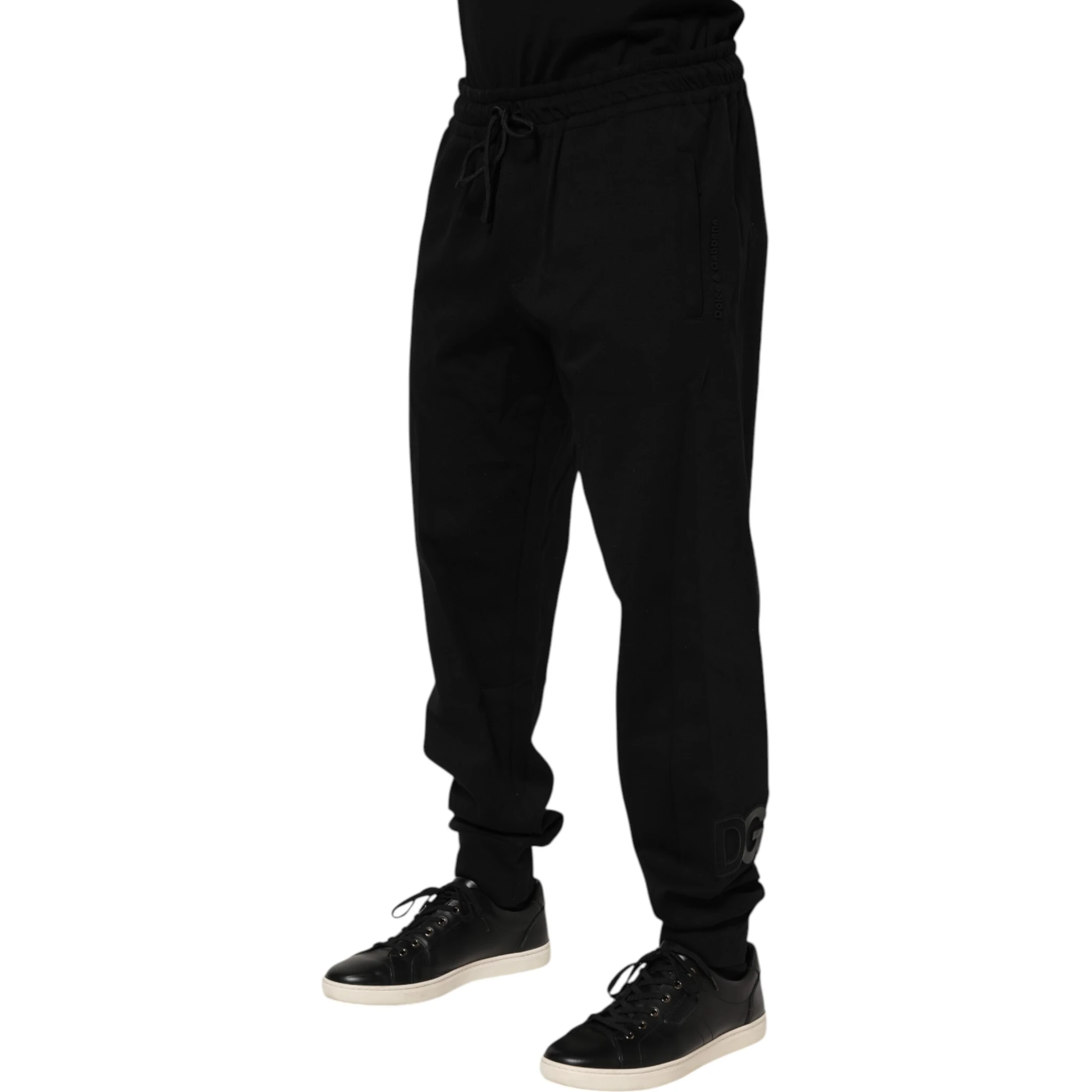 Black Cotton Men Jogger Sweatpants Pants