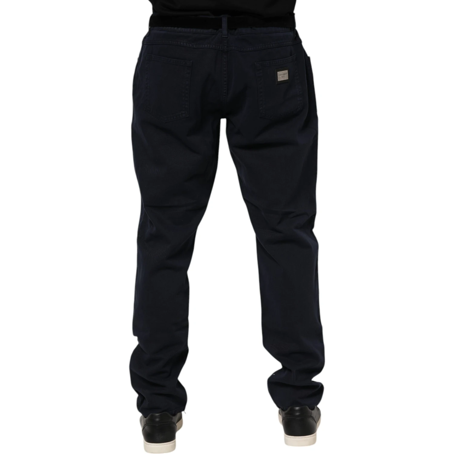 Black Cotton Tapered Denim Jeans