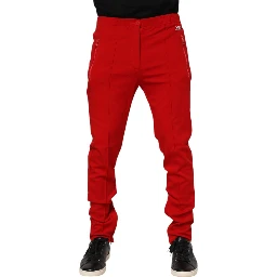 Red Viscose Logo Jogger Men Sweatpants Pants
