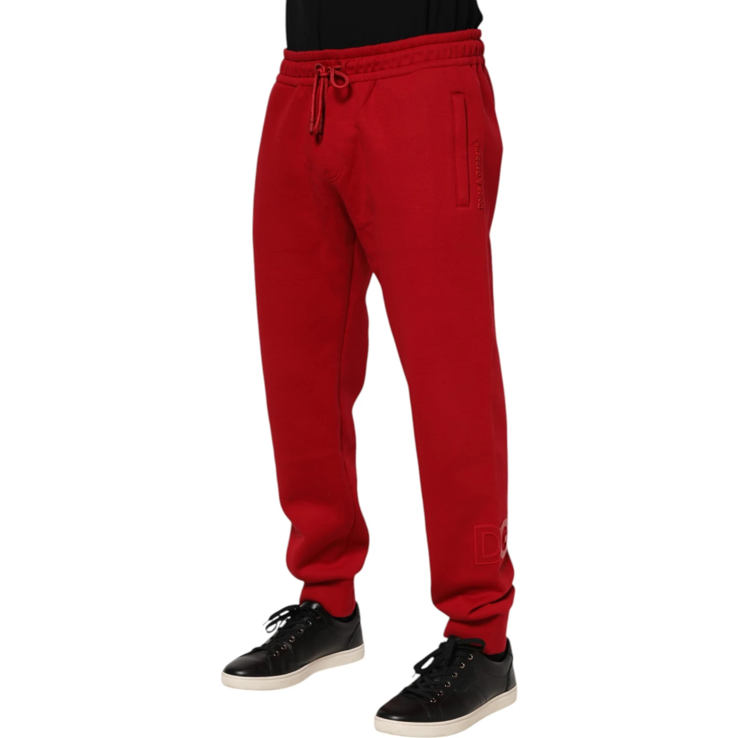 Red Cotton Logo Jogger Men Sweatpants Pants
