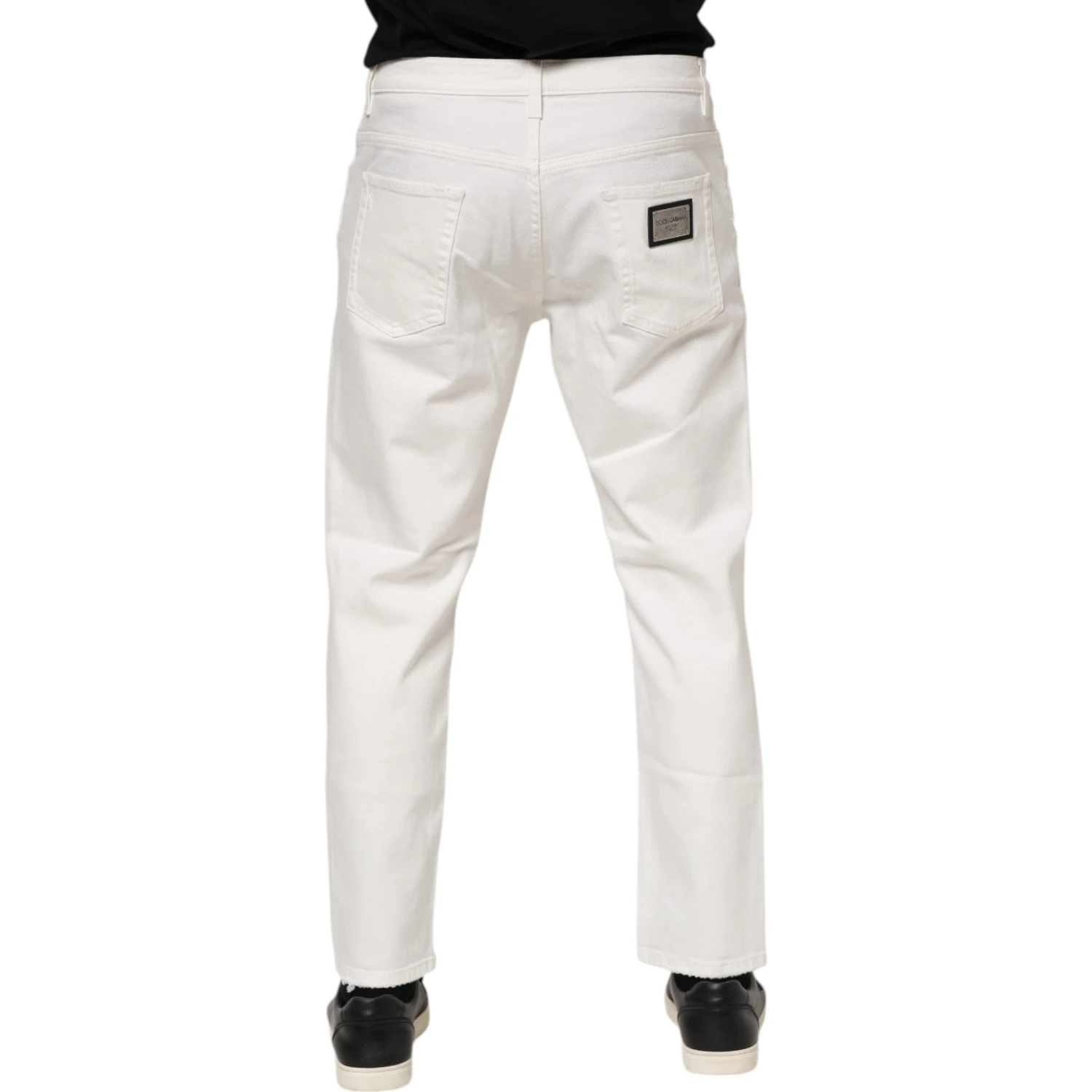 White Cotton Loose Men Denim Jeans