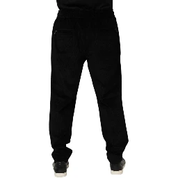 Black Cotton Men Jogger Sweatpants Pants