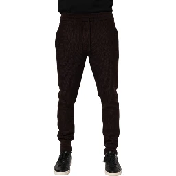Brown Cashmere Men Jogger Sweatpants Pants
