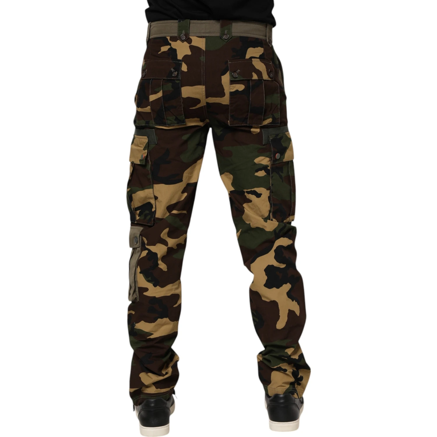 Brown Cotton Camouflage Cargo Pants