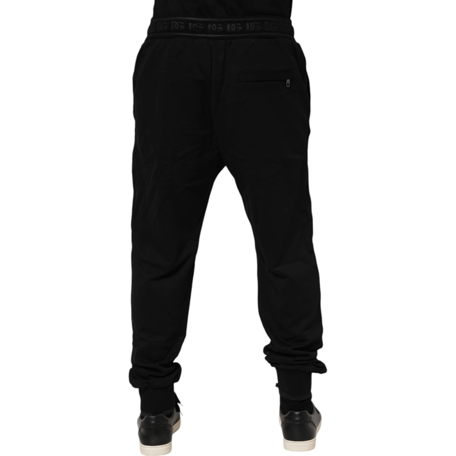 Black Cotton Drawstring Jogger Pants