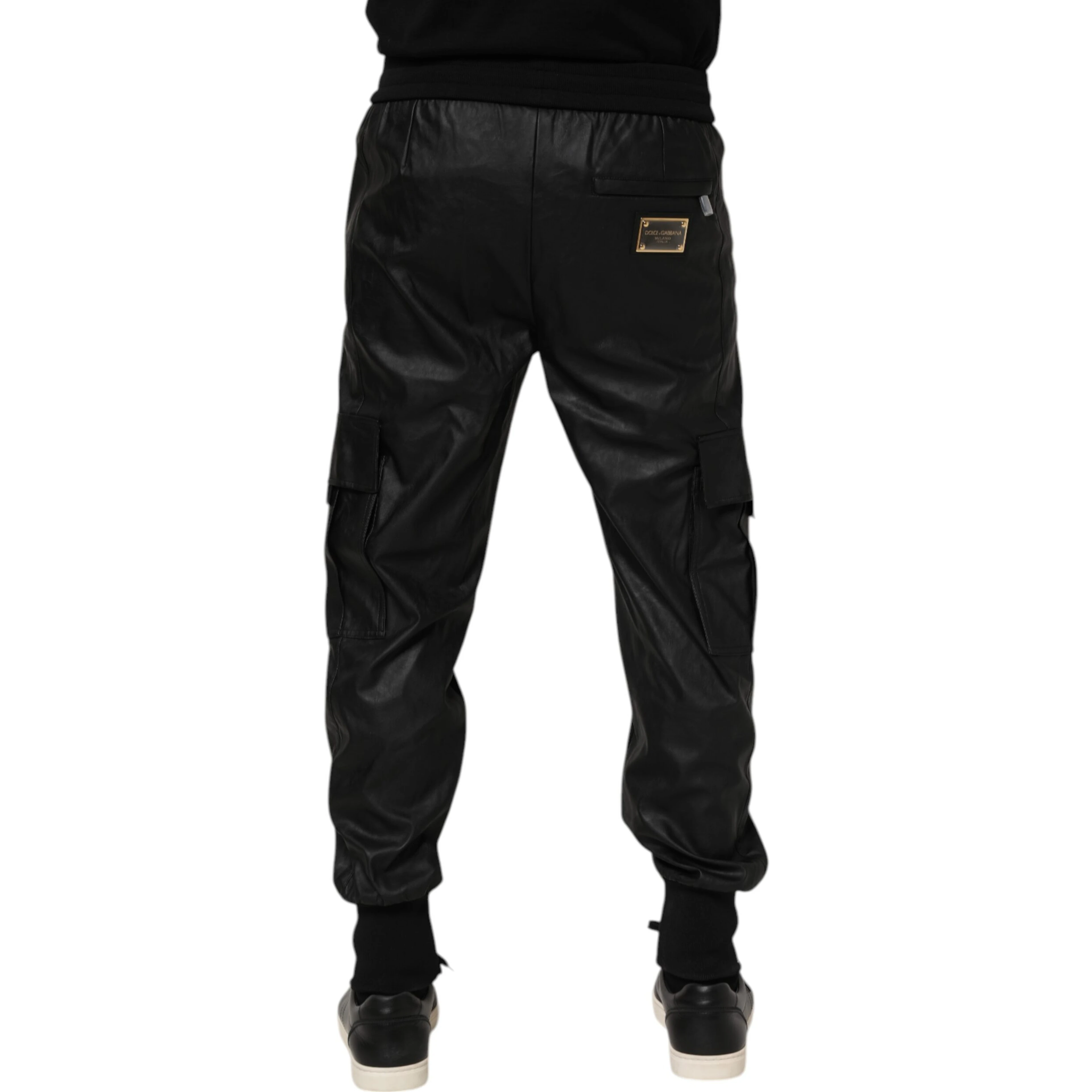 Black Cotton Cargo Men Jogger Pants