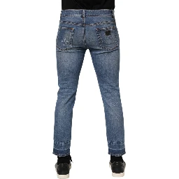 Blue Cotton Logo Plaque COMFORT Denim Jeans