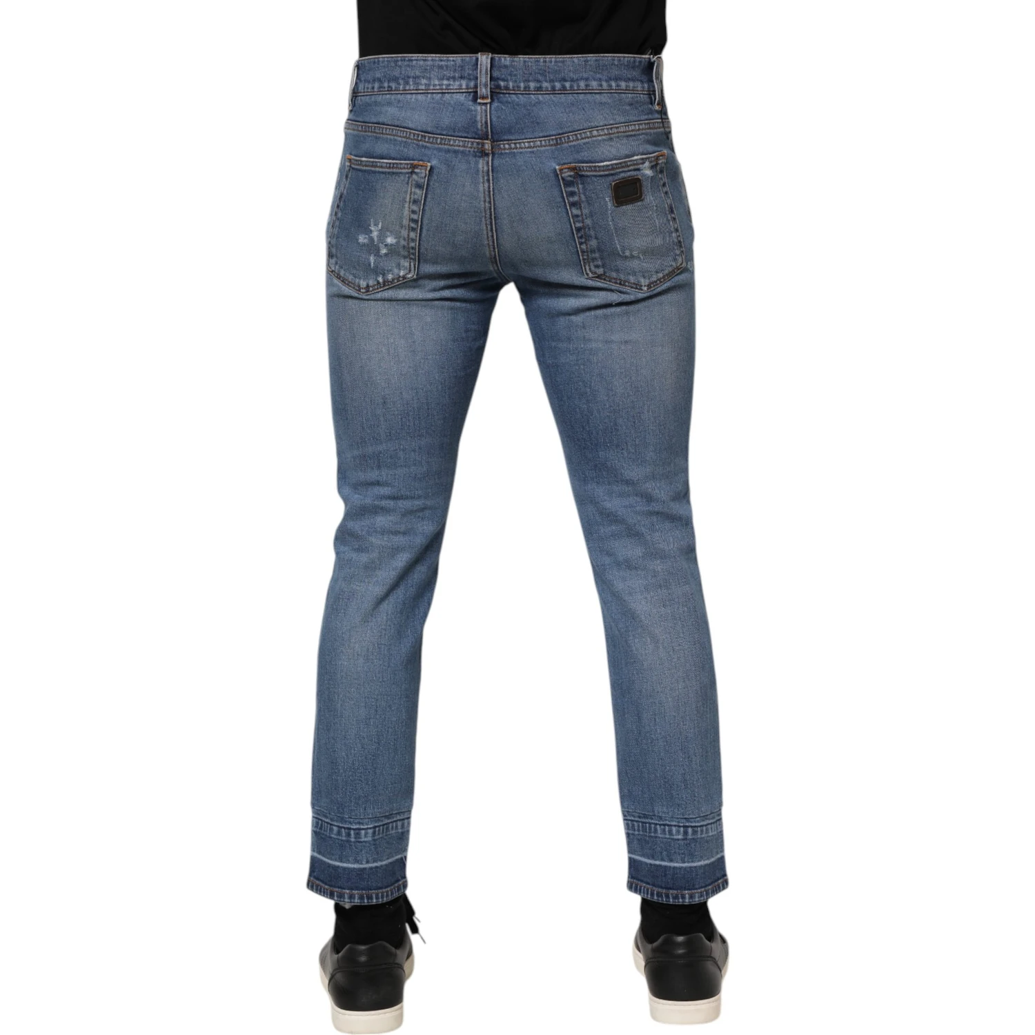 Blue Cotton Logo Plaque COMFORT Denim Jeans
