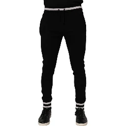 Black Cotton Men Jogger Sweatpants Pants