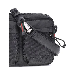 Black Polyester Shoulder Bag