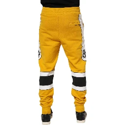 Yellow Cotton Drawstring Jogger Pants