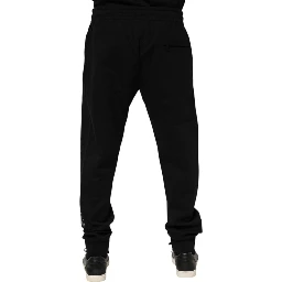 Black Cotton Men Jogger Sweatpants Pants