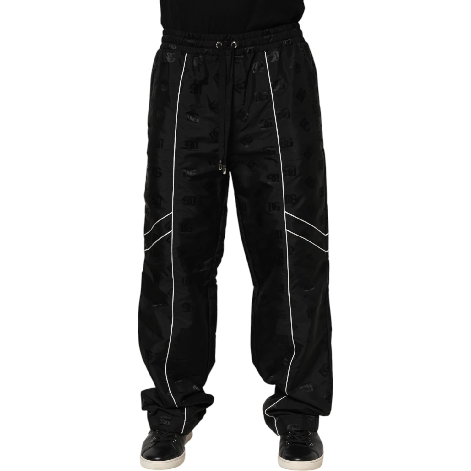 Black Cotton Straight Jogger Sweatpants Pants